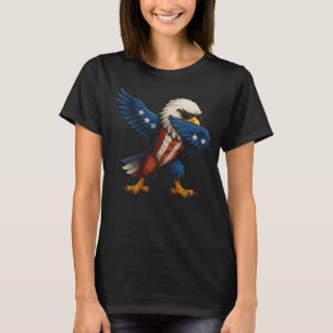 Camiseta Patriotic Dabbing Bald Eagle - 4 de julho EUA