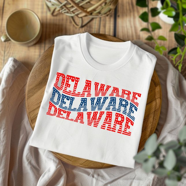 Camiseta Patriotic Delaware Red e Blue Boho T-Shirt (Criador carregado)