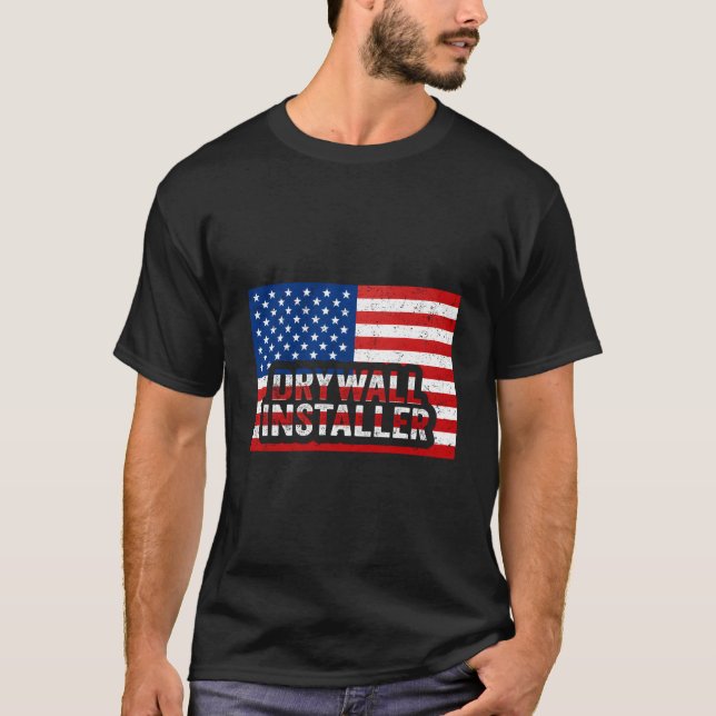 Camiseta Patriotic Drywall Installer 4Th Of July Usa Flag D (Frente)