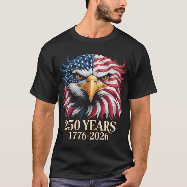 Camiseta Patriotic Eagle USA 250th Anniversary T-Shirt 1776 (Frente)
