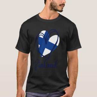 Camiseta Patriotic Finnish Cute Heart Finland Flag Boys Kid