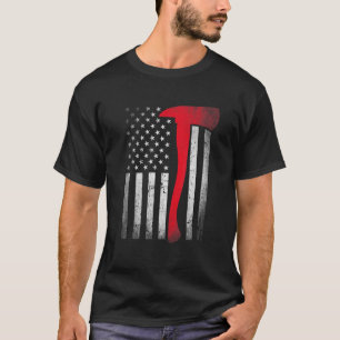 Camiseta Patriotic Firefighter Fireman American Flag Axe Re