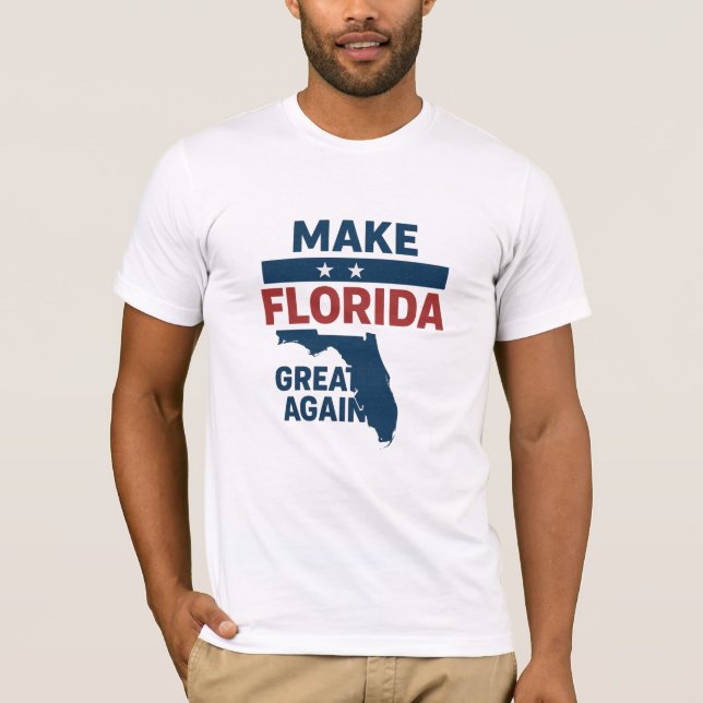 Camiseta  Patriotic Florida Design – “Make Florida Great '' (Frente)