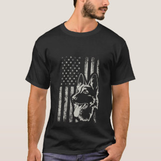 Camiseta Patriotic German Shepherd AMERICAN FLAG 4th Of Jul