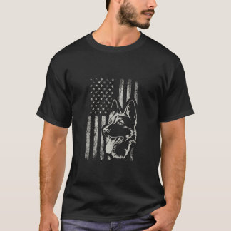 Camiseta Patriotic German Shepherd AMERICAN FLAG 4th Of Jul