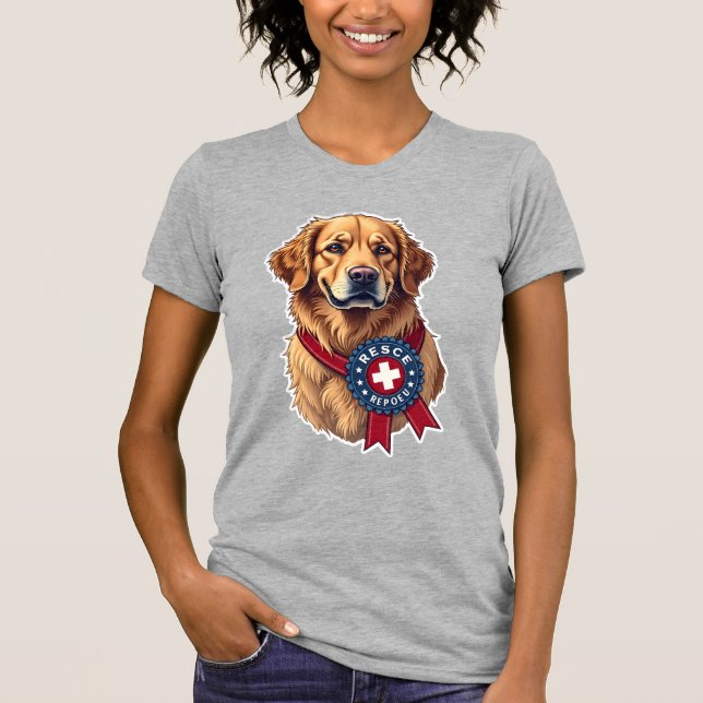 Camiseta Patriotic Golden Retriever Rescue Vintage Tee 4 (Frente)