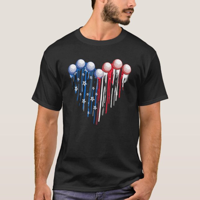 Camiseta Patriotic Golf USA Flag Golf Clubs 4th of July Gol (Frente)