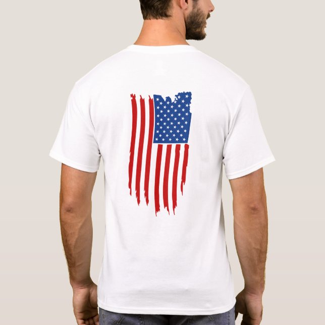 Camiseta *~* Patriotic Grunge American Flag Modern (Verso)