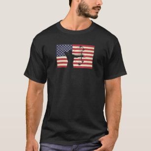 Camiseta Patriotic Grunge Distressed Usa American Flag Bow