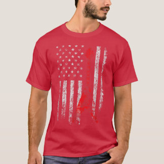 Camiseta Patriotic Guitarist Vintage Guitar American US Fla