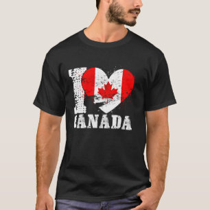 Camiseta Patriotic Heart Canadian Flag I Love Canada