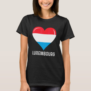 Camiseta Patriotic Heart Luxembourg Flag Retro Distress