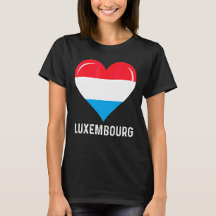 Camiseta Patriotic Heart Luxembourg Flag Retro Distress
