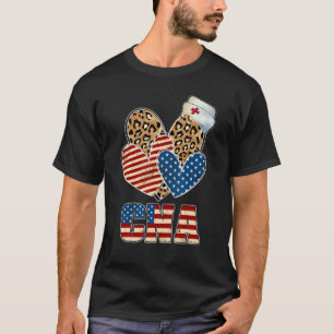 Camiseta Patriotic Hearts American Cna Usa Flag Nursing 4º
