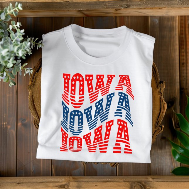 Camiseta Patriotic Iowa Red e Blue Boho T-Shirt (Criador carregado)