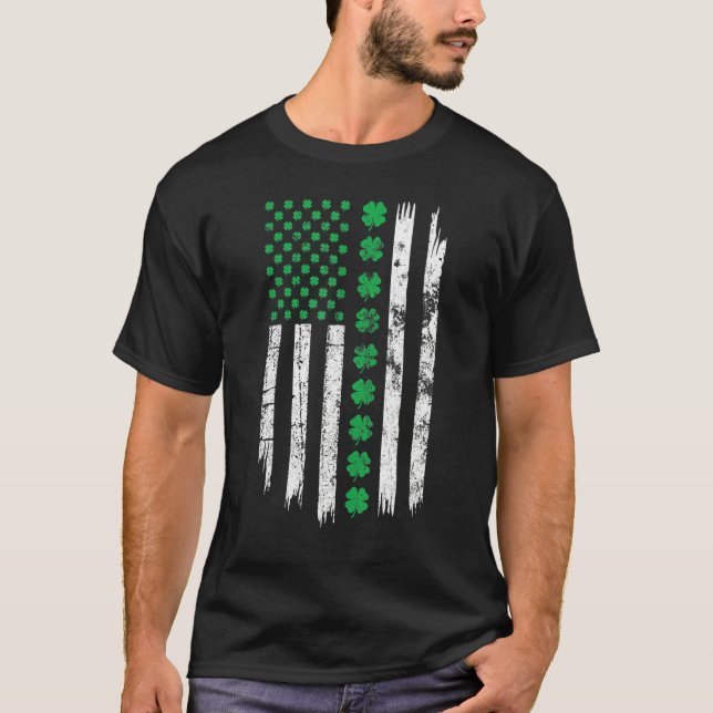 Camiseta Patriotic Irish American Flag Patricks Day Ireland (Frente)
