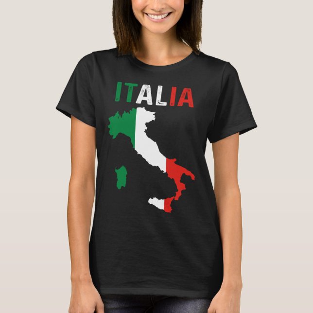 Camiseta Patriotic Italian Roots Europe Traveler Italy Map  (Frente)