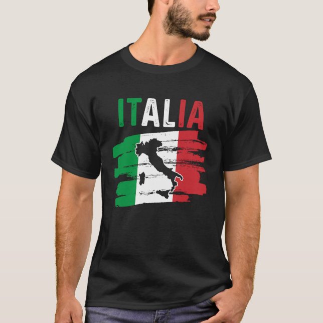Camiseta Patriotic Italian Roots Europe Traveler Italy Map  (Frente)