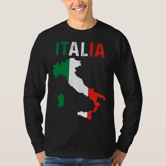 Camiseta Patriotic Italian Roots Europe Traveler Italy Map  (Frente)