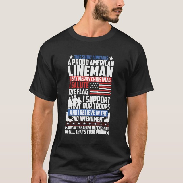 Camiseta Patriotic Lineman (Frente)