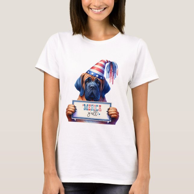 Camiseta Patriotic Mastiff 'Merica Y'all (Frente)
