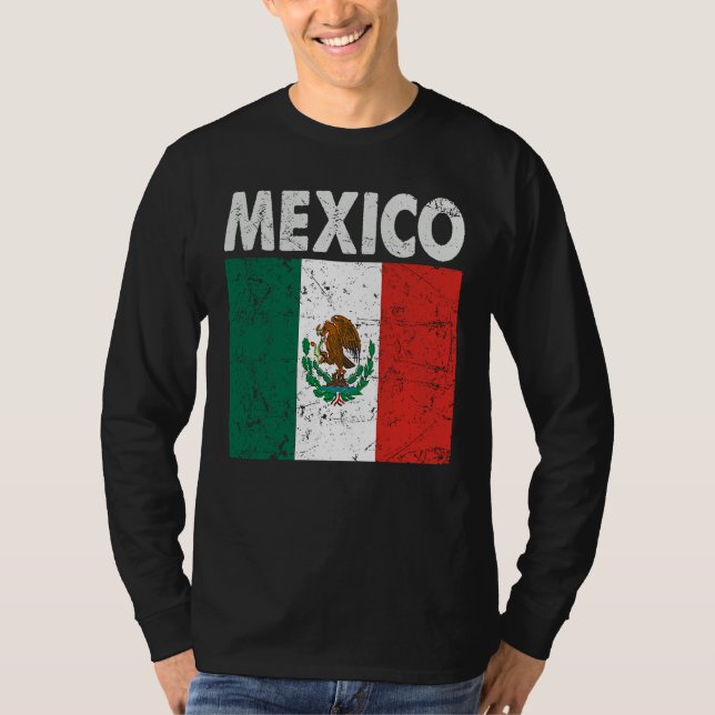 Camiseta Patriotic Mexican Flag Pride Vintage Distressed (Frente)
