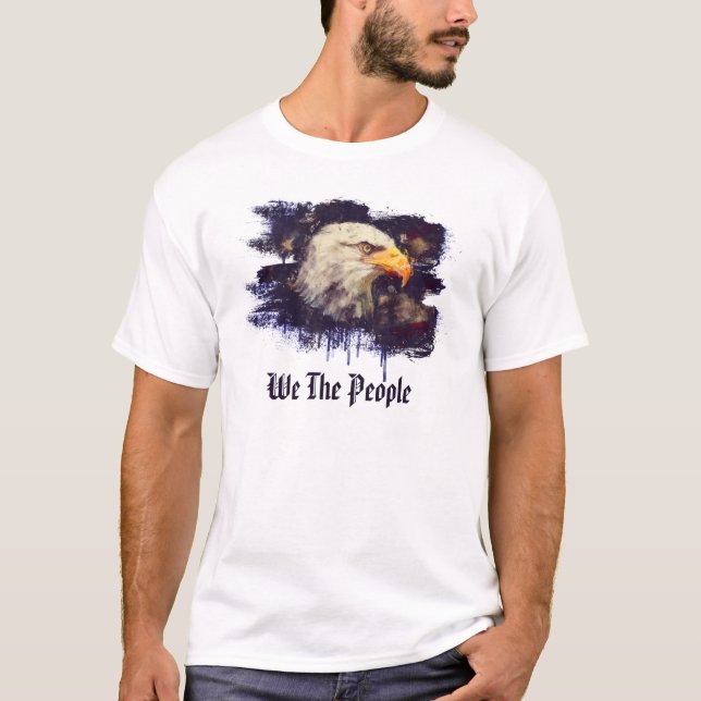 Camiseta *~* Patriotic Painted American Eagle Head USA (Frente)