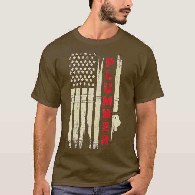 Camiseta Patriotic Plumber Gift 4th of July Plumber Pipe (Frente)