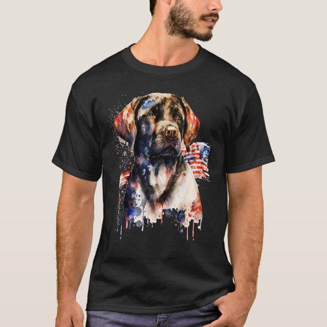 Camiseta Patriotic Puppy 4th of July USA Independence Day 1 (Frente)