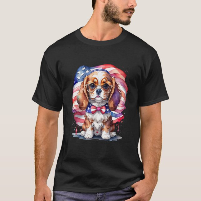 Camiseta Patriotic Puppy 4th of July USA Independence Day 3 (Frente)