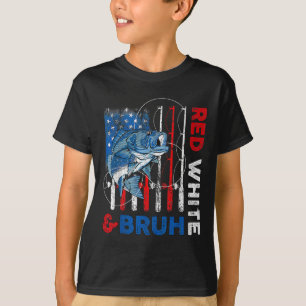 Camiseta Patriotic Red White & Peixe Bruh America