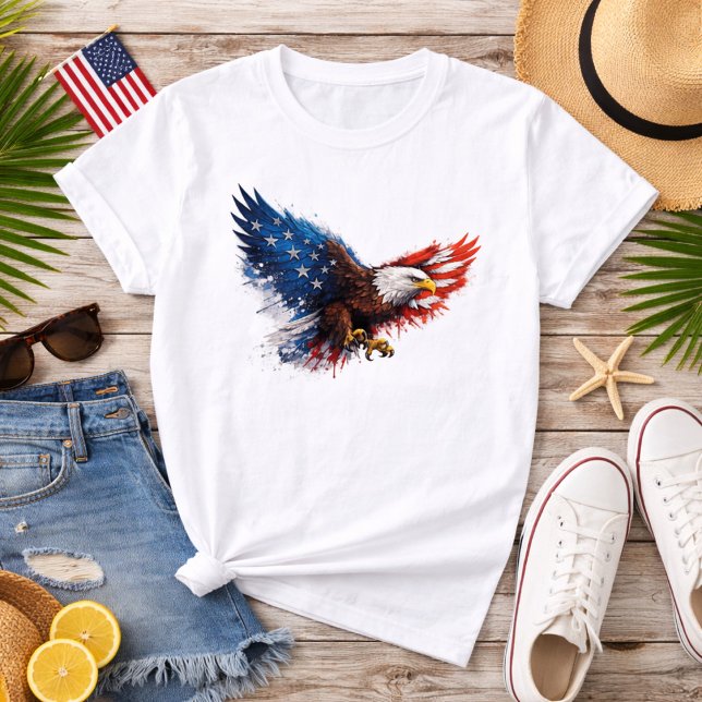 Camiseta Patriotic Red White and Blue Eagle (Criador carregado)