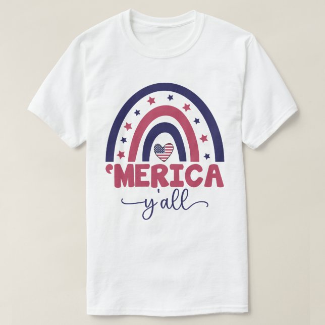 Camiseta Patriotic Shirt, Independence Day merica 4th  (Frente do Design)