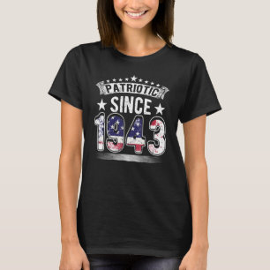 Camiseta Patriotic Since 1943, Born In 1943, US Flag & USA