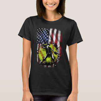 Camiseta Patriotic Softball Pitcher - Bandeira dos EUA em 4