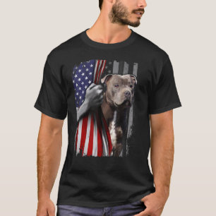 Camiseta Patriotic Staffordshire Bull Terrier American Flag