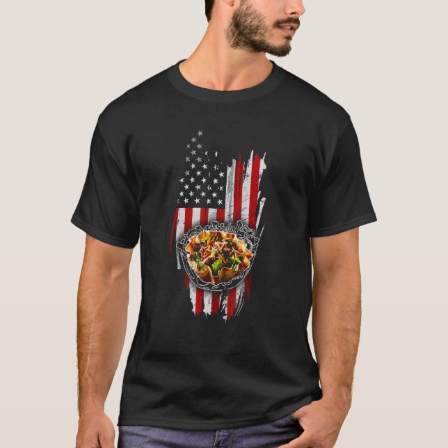 Camiseta Patriotic Taco Bowls Mexican Food USA American Fla (Frente)