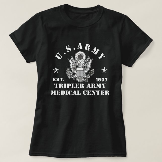 Camiseta Patriotic Tripler Army Medical Center Hawaii Hi Ar (Frente do Design)