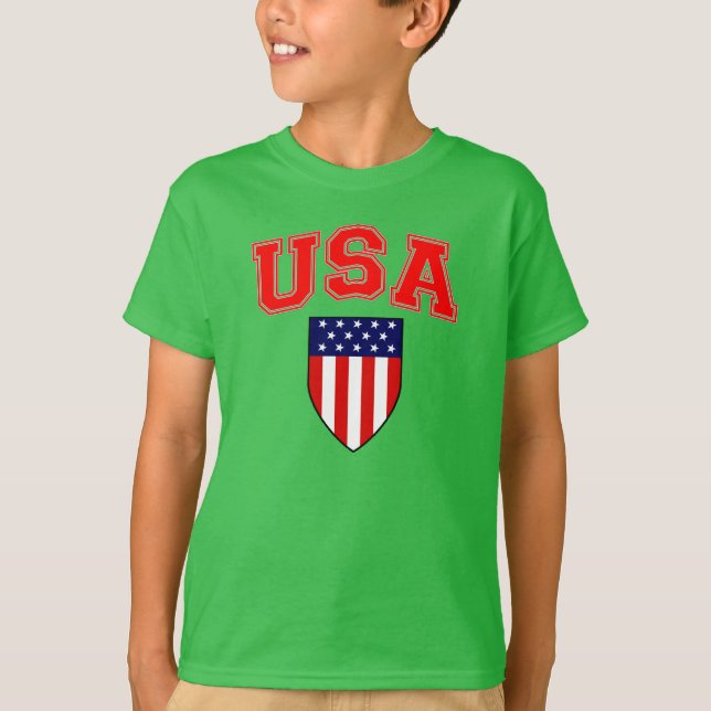 Camiseta Patriotic U.S.A American Flag Shield (Frente)