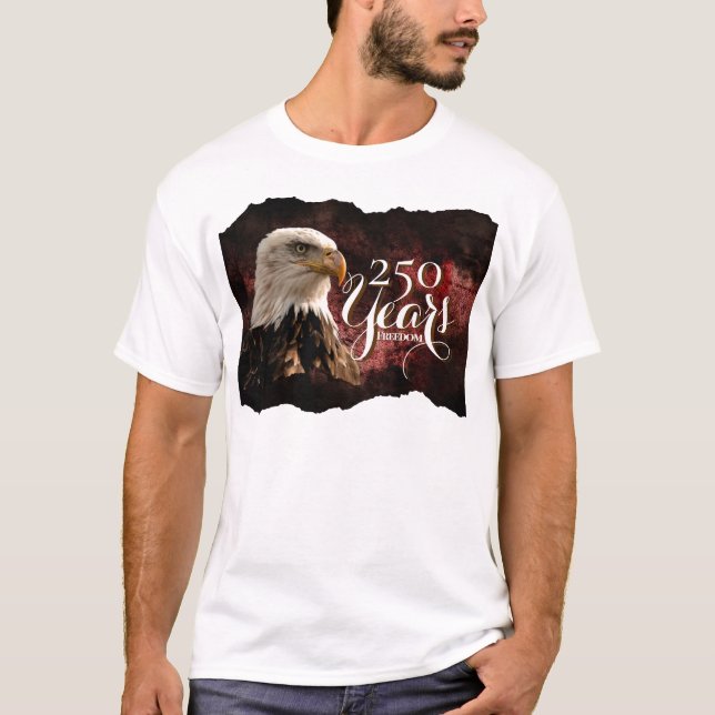Camiseta Patriotic USA 250th Anniversary Bald Eagle T-Shirt (Frente)