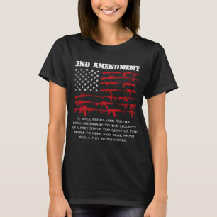 Camiseta Patriotic USA Flag 2nd Amendment Gun Rights Fire A