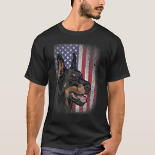 Camiseta Patriotic USA Flag Doberman Pinscher para Propriet