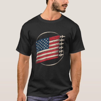 Camiseta Patriotic USA Flag Fighter Jets Boys 4th of July
