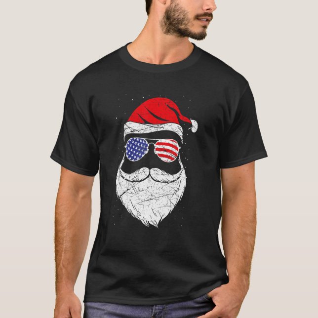 Camiseta Patriotic USA Santa Claus (Frente)