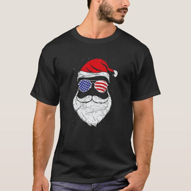 Camiseta Patriotic USA Santa Claus   (Frente)