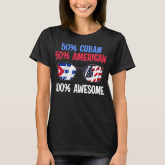 Camiseta Patriótica 50% Cubana 50% Americana 100% Incrível