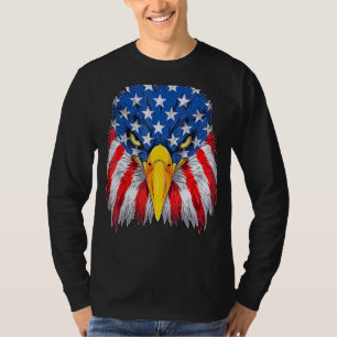 Camiseta Patriótica Águia 4 de julho Bandeira Americana Mer