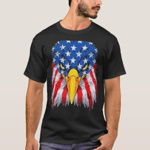 Camiseta Patriótica Águia 4 de julho Bandeira Americana Mer
