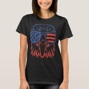 Camiseta Patriótica Águia 4 de julho Bandeira Americana Mer