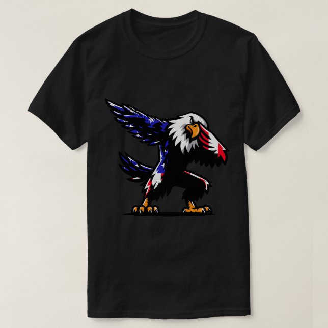 Camiseta Patriótica Águia 4 de julho Celebração de Homens n (Frente do Design)